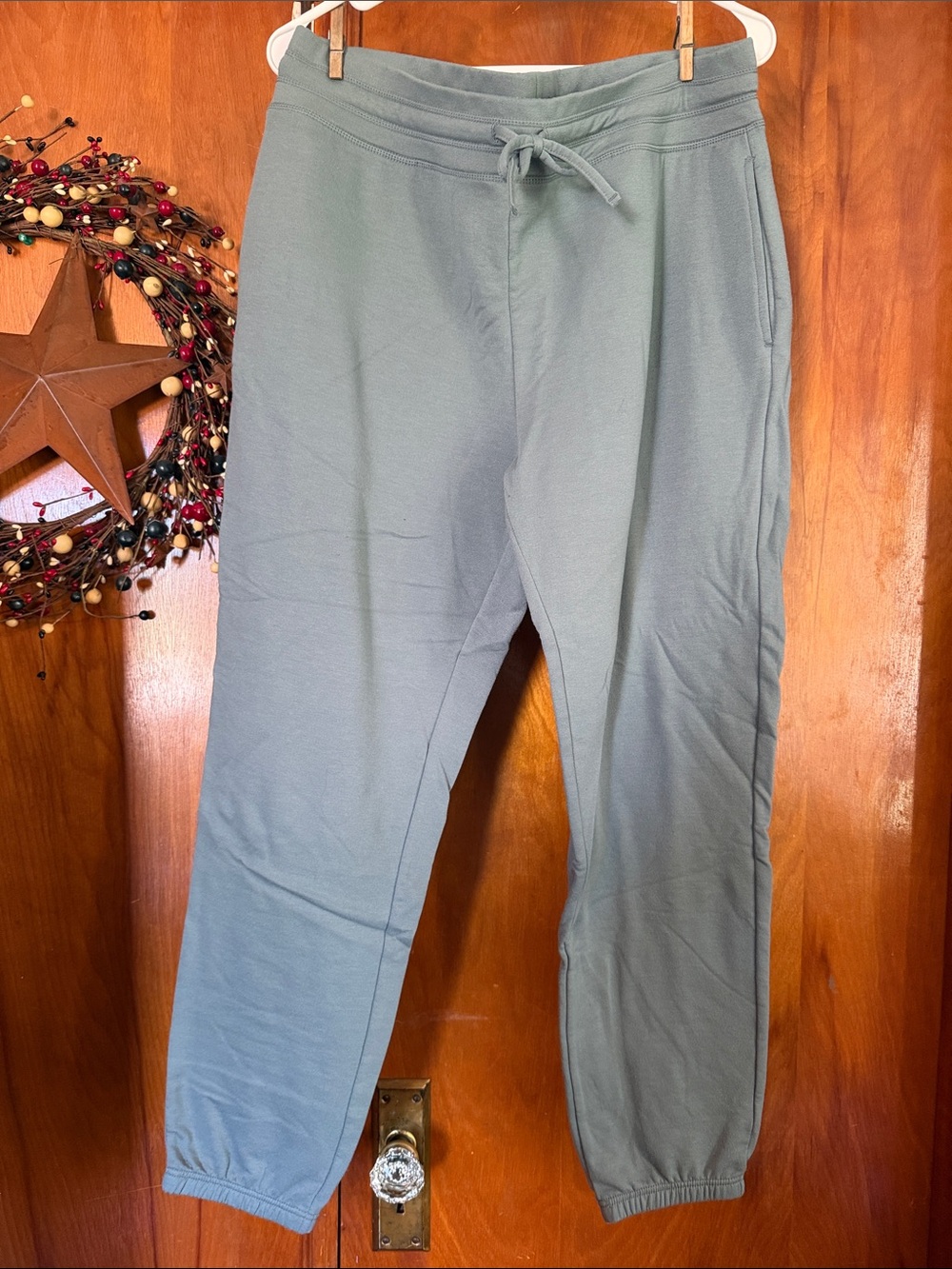 Drawstring Jogger Pants in Sage Green